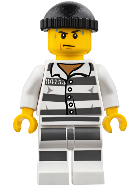 Минифигурка Lego Police - Jail Prisoner 86753 Prison Stripes cty0775 U